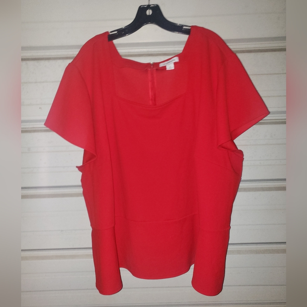 5X Plus Size New Women's Red Top Shirt dressy Liz Claiborne